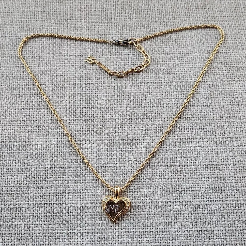 Nina Ricci Women Necklace Gold Tone Heart Shape Pendant Jewelry - Picture 4 of 11
